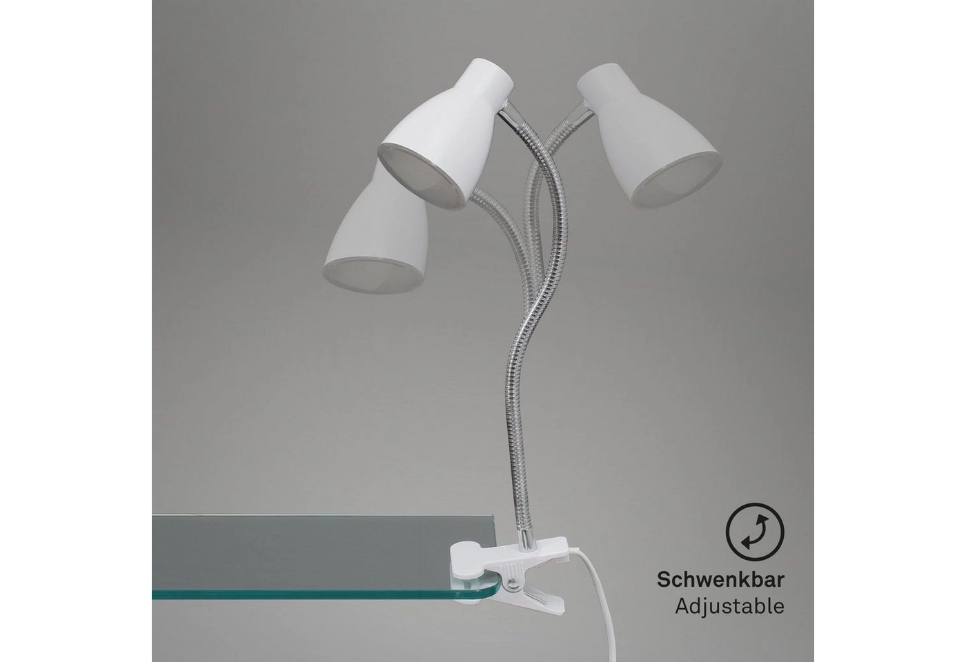 LED Klemmleuchte, 28,5 cm, 2,5 W, Weiß