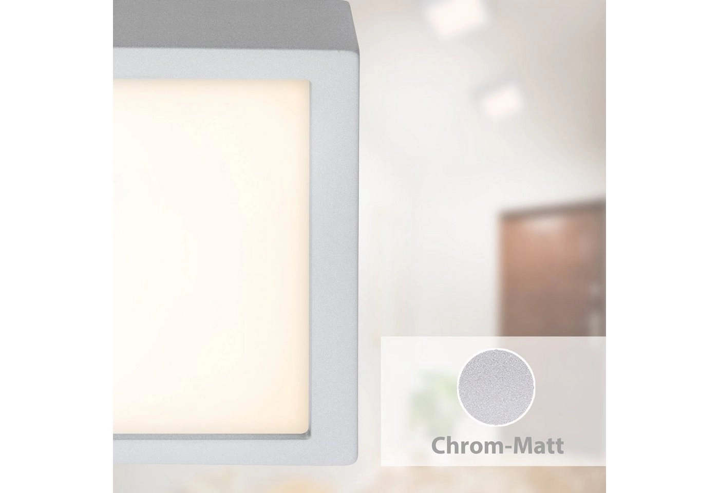 LED Deckenleuchte, 30 cm, 21 W, Chrom-Matt