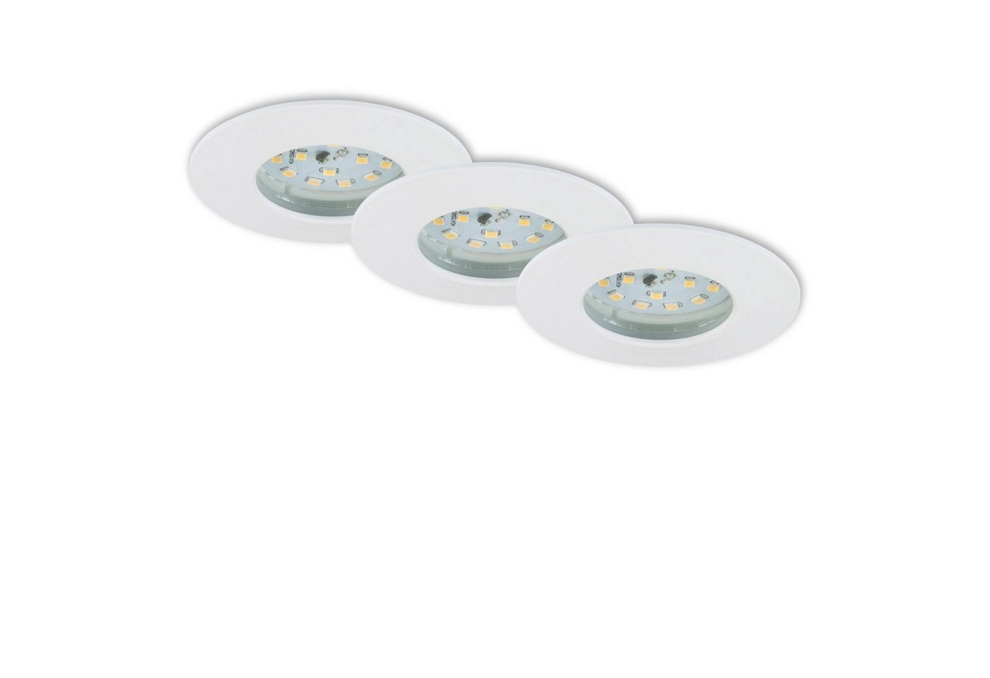 3er Set LED Einbauleuchte, Ø 7,5 cm, Weiß