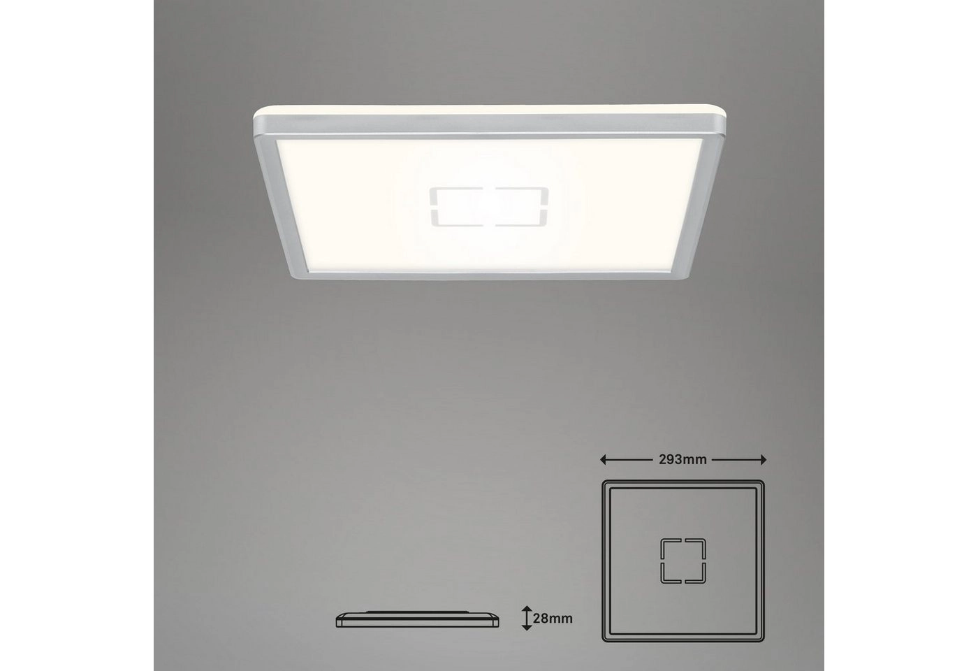 Slim LED Panel, 29,3 cm, 2400 LUMEN, 18 WATT, Silber