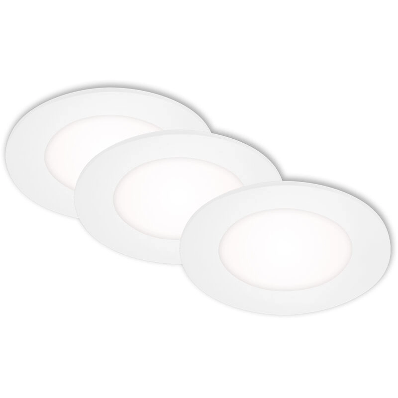 3er Set LED Einbauleuchten, Ø 8,6 cm, 3 W, Weiß