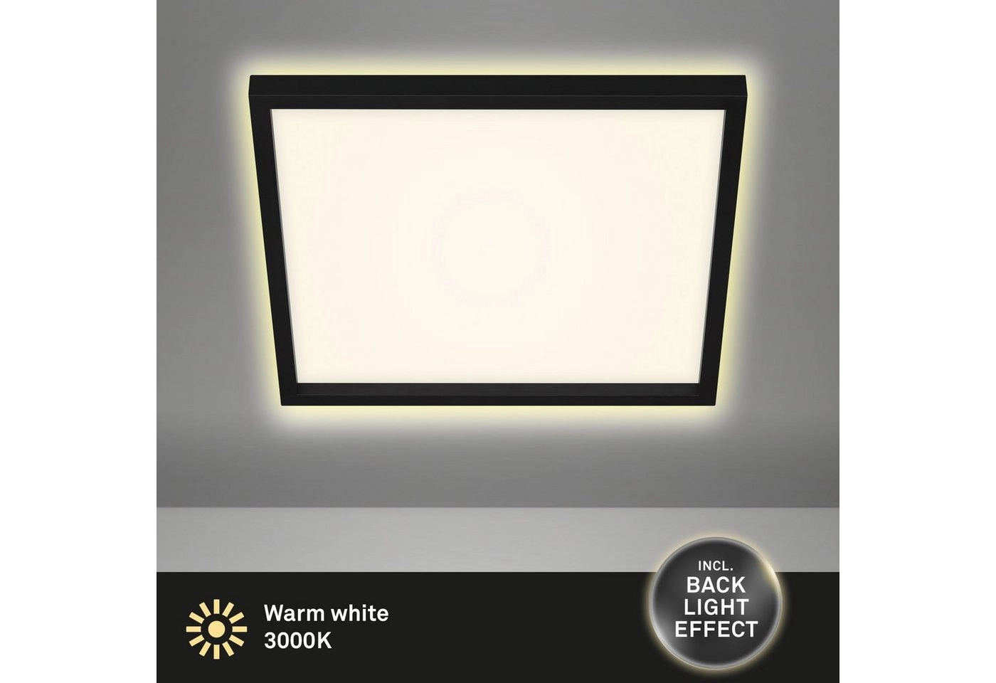 LED Panel, 42,2 cm, 3000 LUMEN, 22 WATT, Schwarz