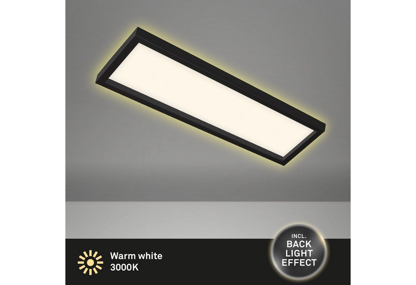 LED Panel, 58,2 cm, 3000 LUMEN, 22 WATT, Schwarz