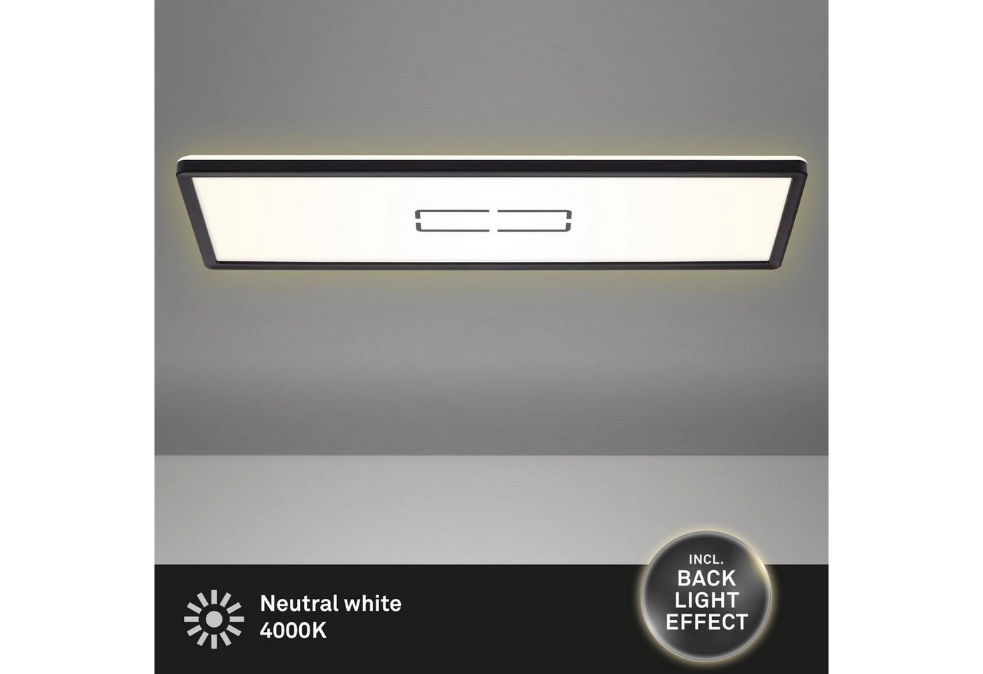 Slim LED Panel, 58 cm, 2700 LUMEN, 22 WATT, Schwarz