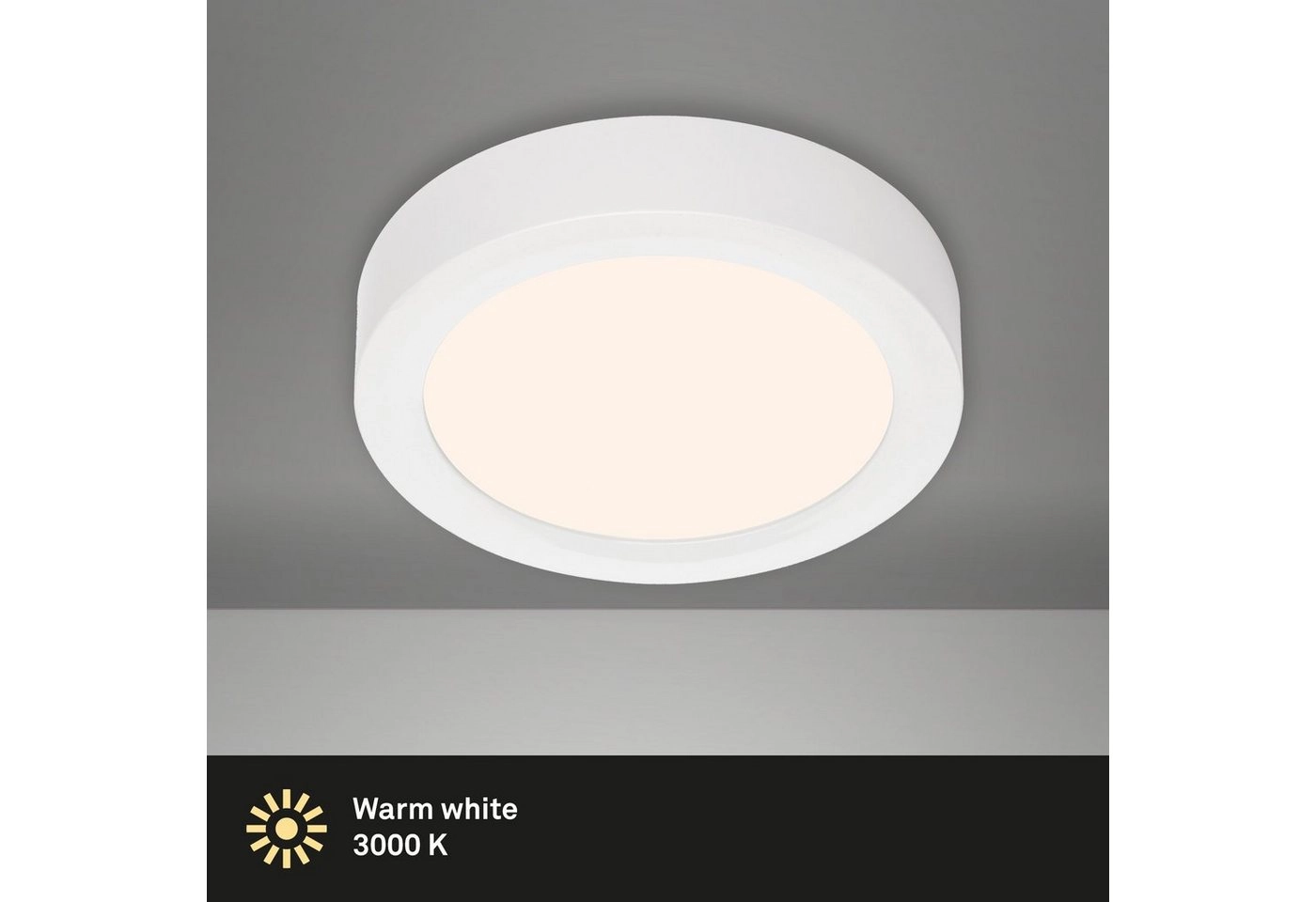 LED Deckenleuchte, Ø 17 cm, 12 W, Weiß