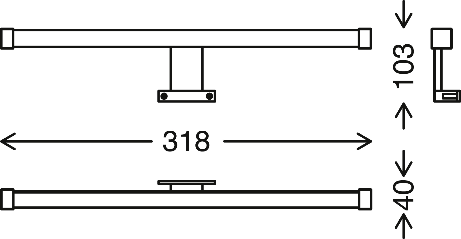 LED Spiegelleuchte, 31,8 cm, 8 W, Chrom