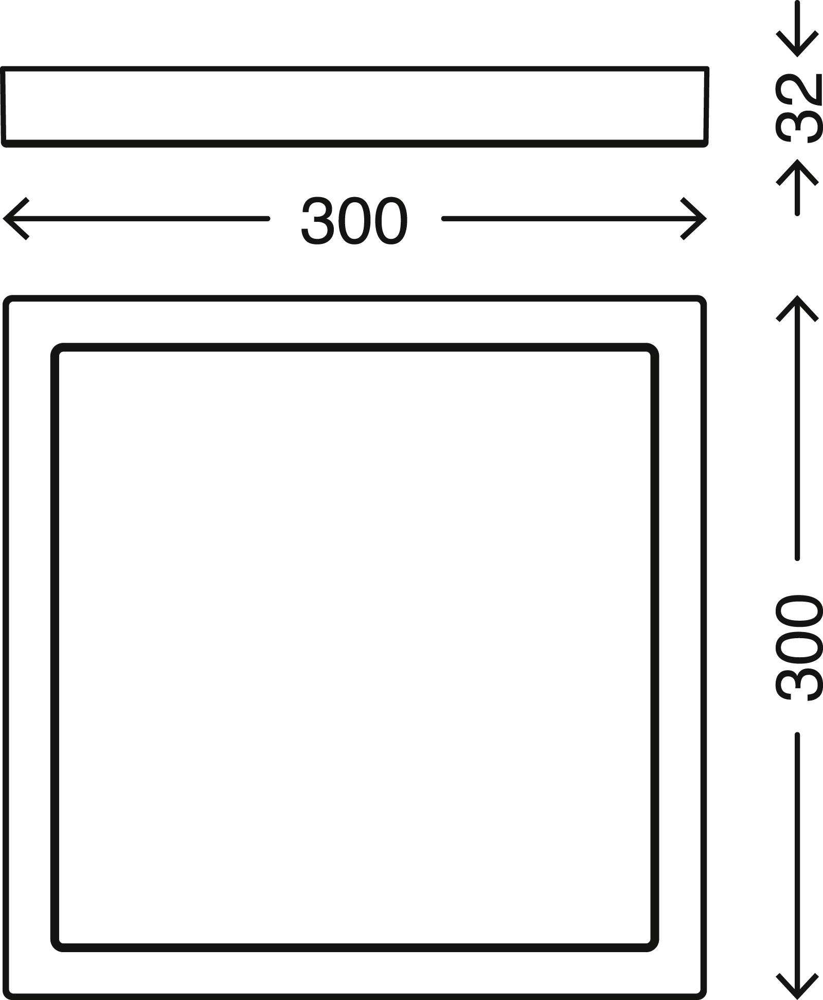 LED Deckenleuchte, 30 cm, 21 W, Chrom