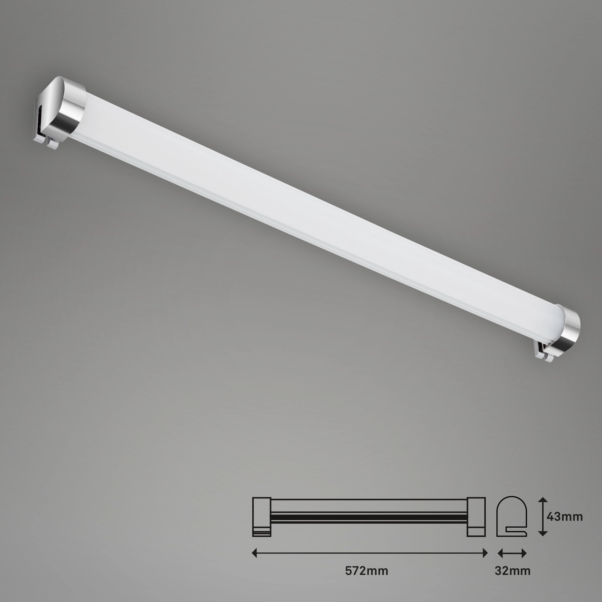 LED Spiegelleuchte, 57,2 cm, 10 W, Chrom