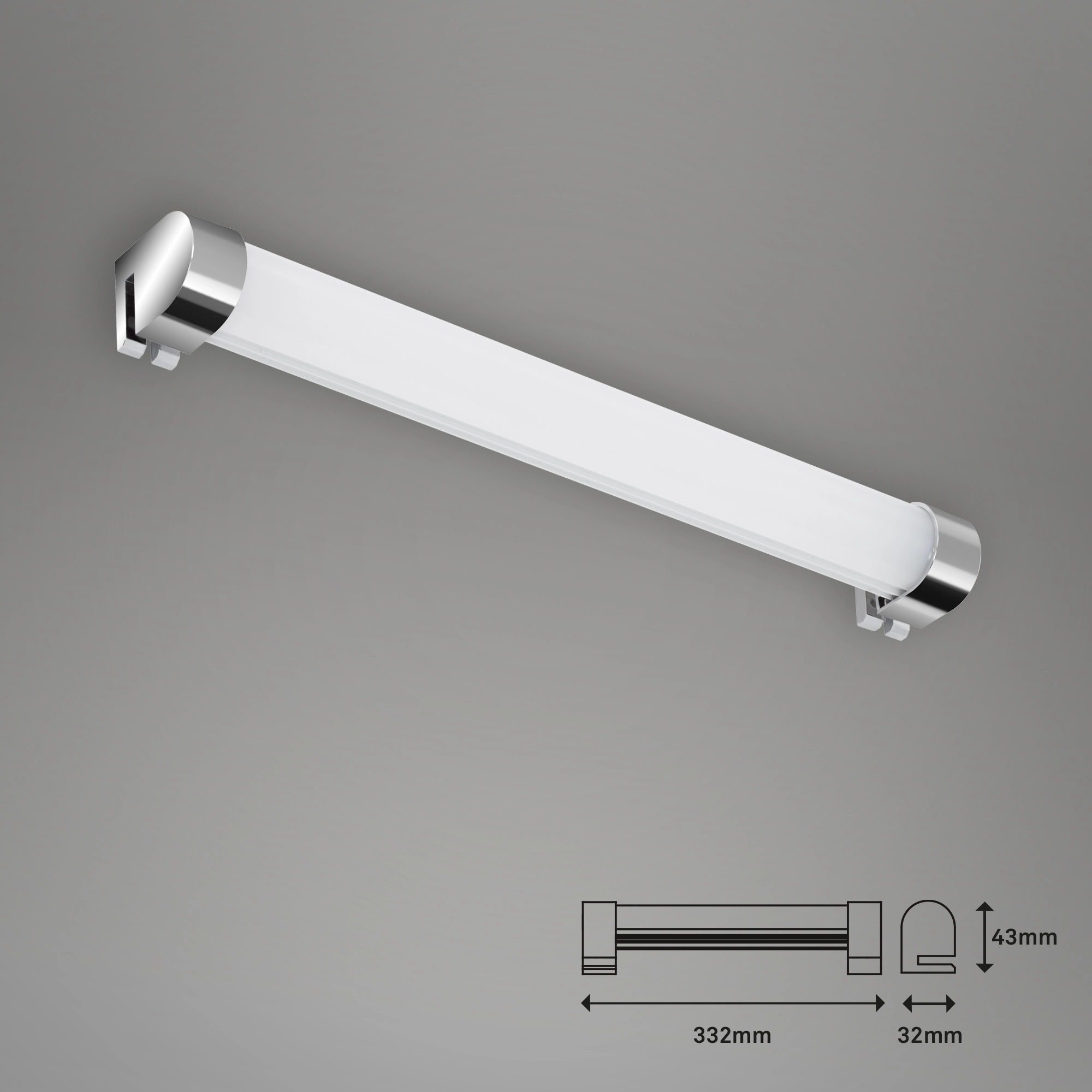 LED Spiegelleuchte, 33,2 cm, 8 W, Chrom