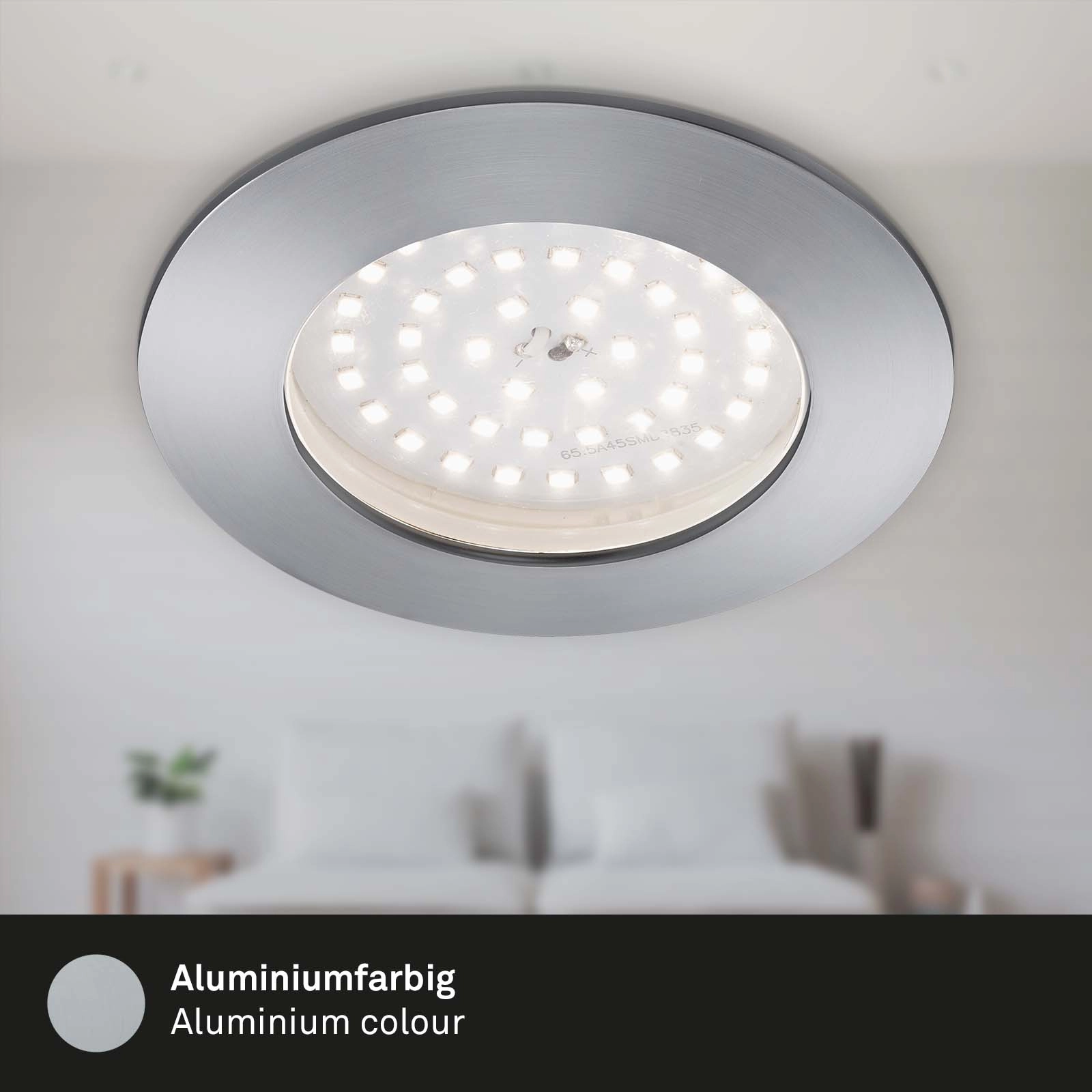 LED Einbauleuchte, Ø 10 cm, 10,5 W, Alu