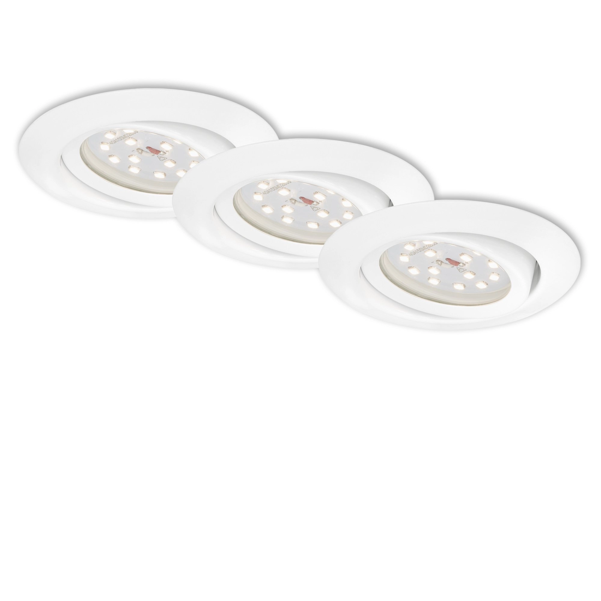 3er Set LED Einbauleuchte, Ø 8,2 cm, 3,5 W, Weiß