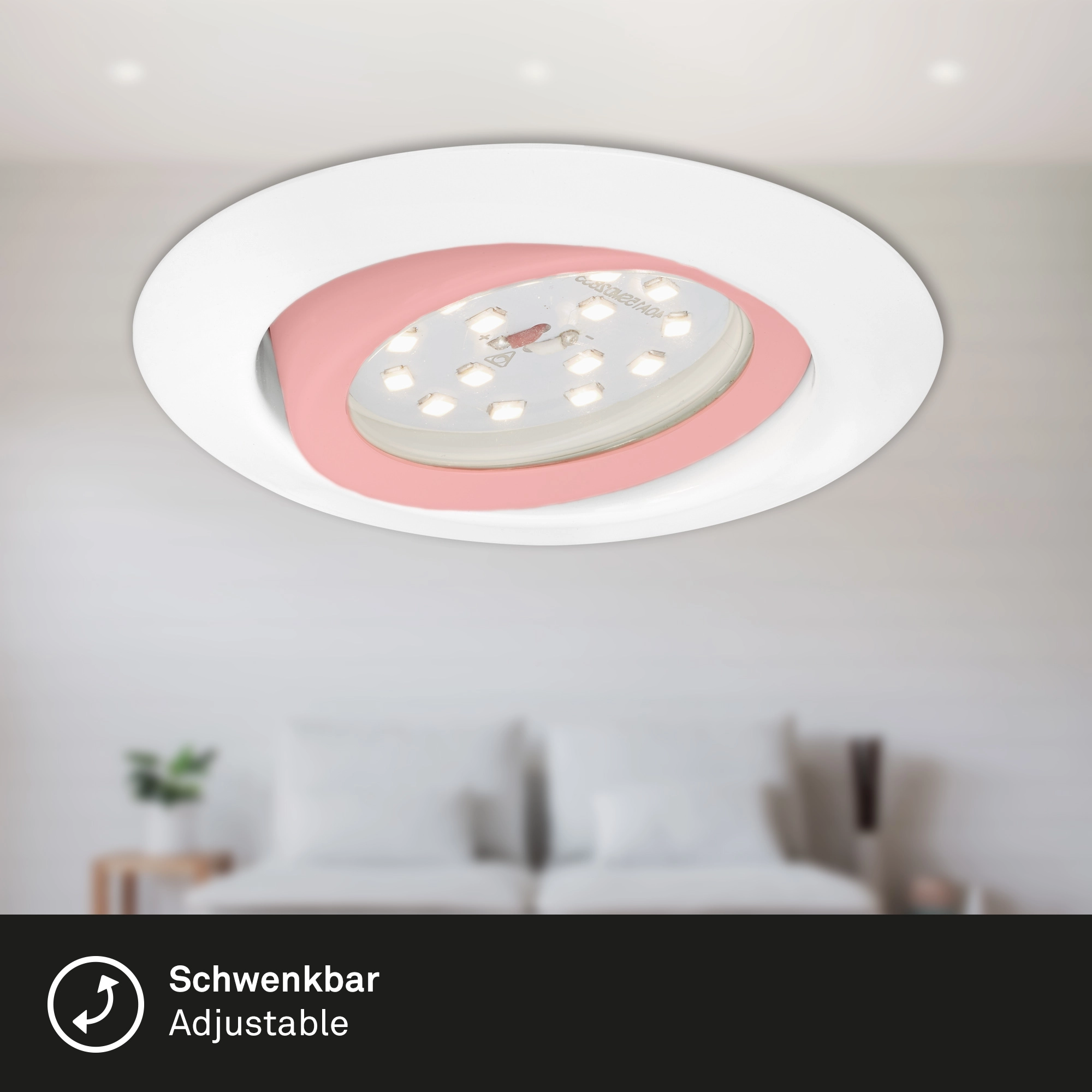 3er Set LED Einbauleuchte, Ø 8,2 cm, 3,5 W, Weiß