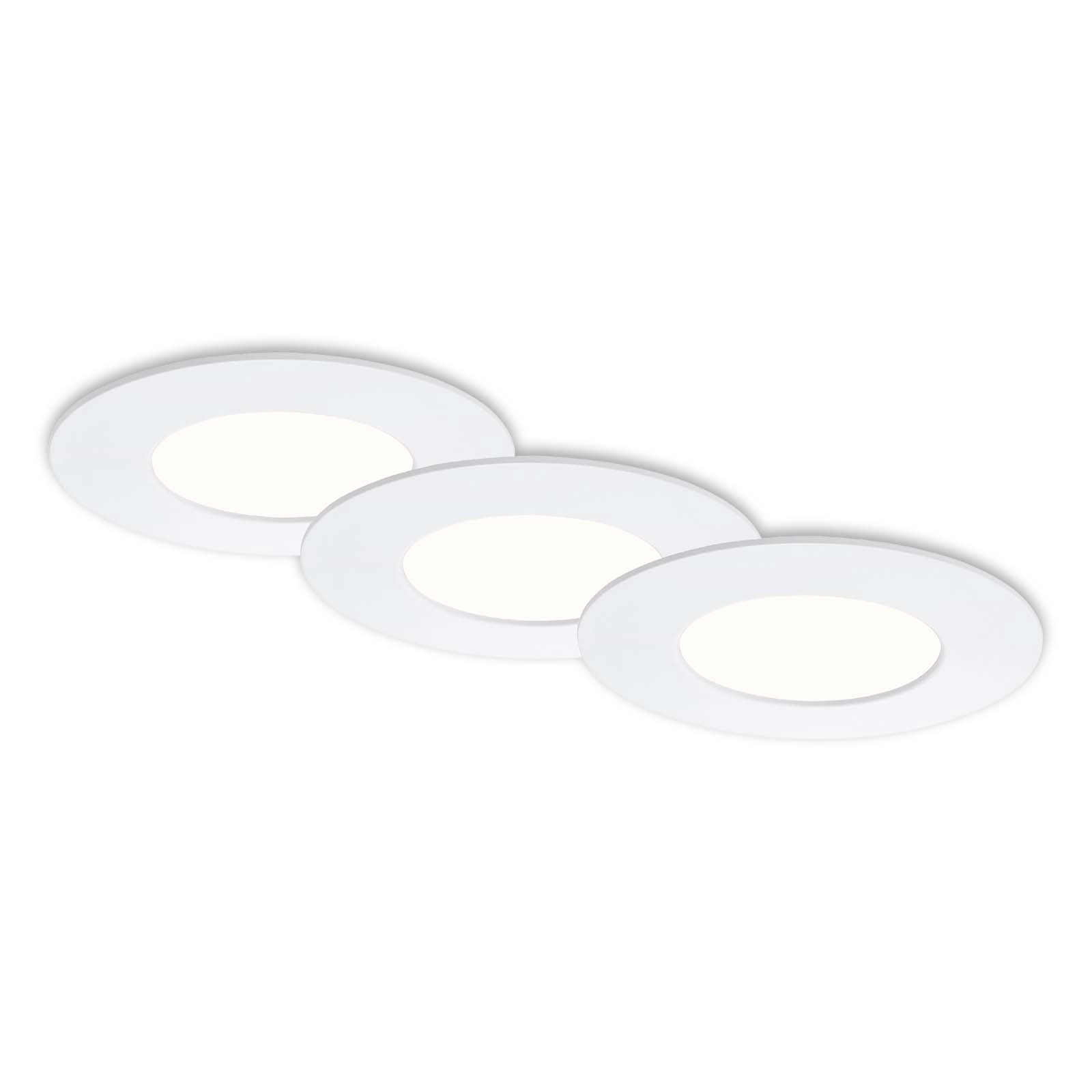 3er Set LED Einbauleuchte, Ø 8,5 cm, 4,9 W, Weiß