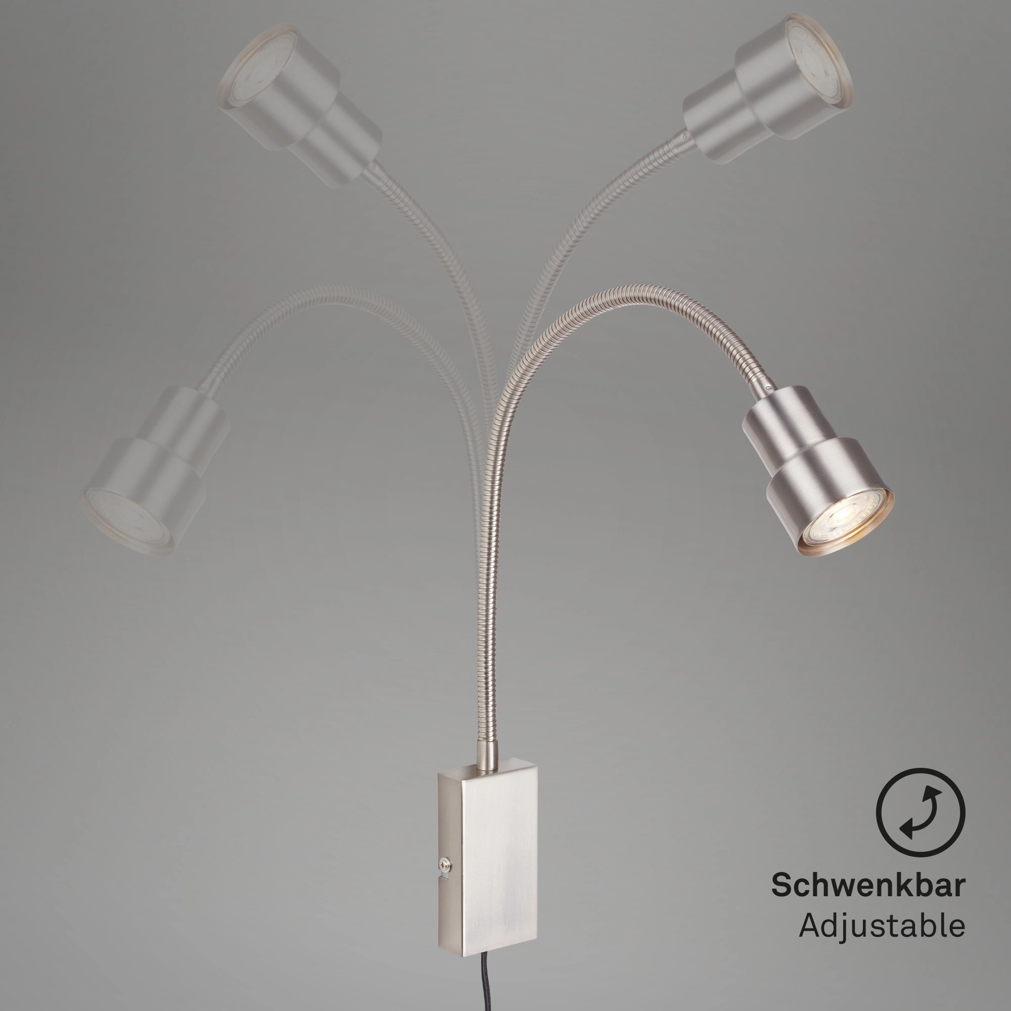 LED Touch Wandleuchte, 57,7 cm, 5 W, Matt-Nickel