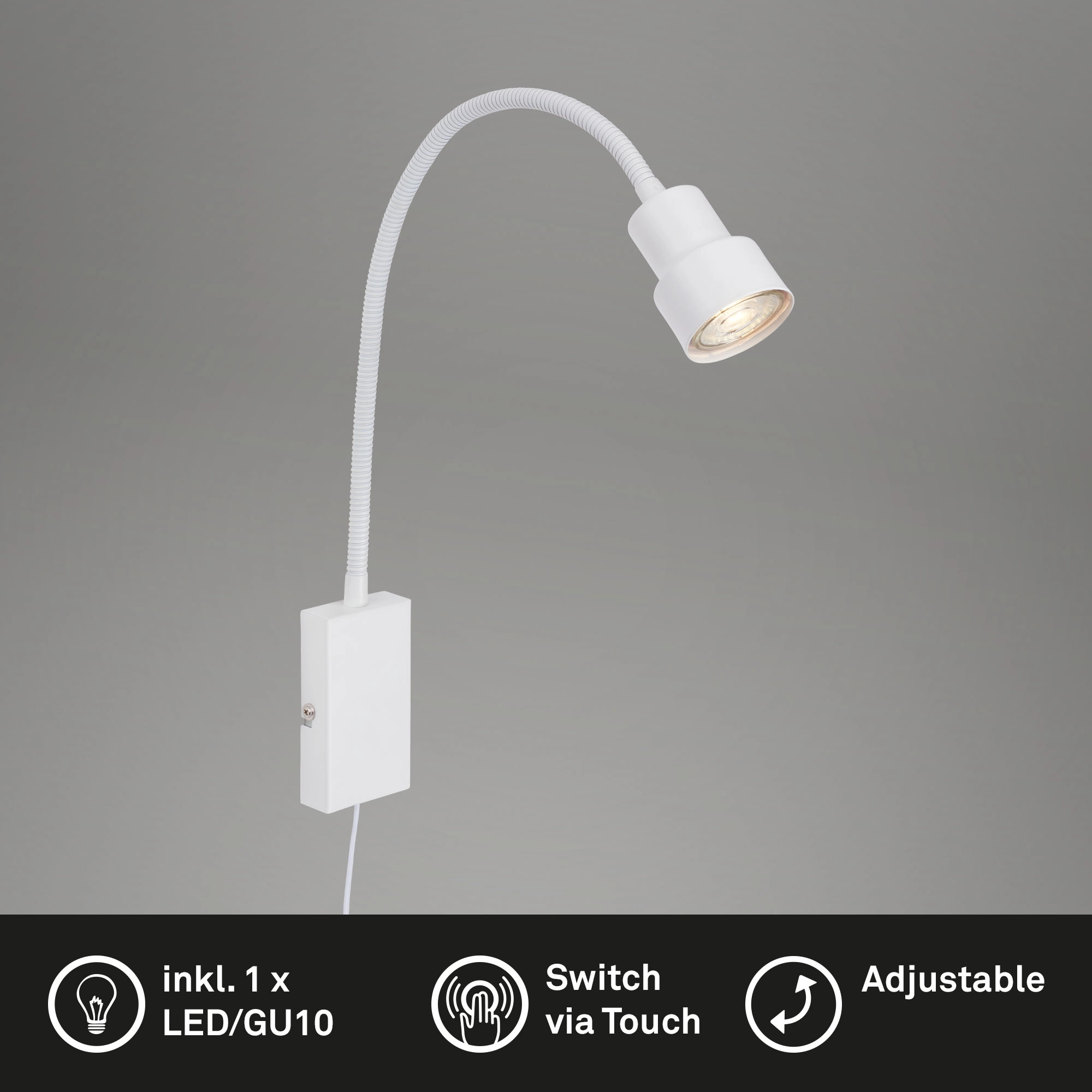 LED Touch Wandleuchte, 57,7 cm, 5 W, Weiß
