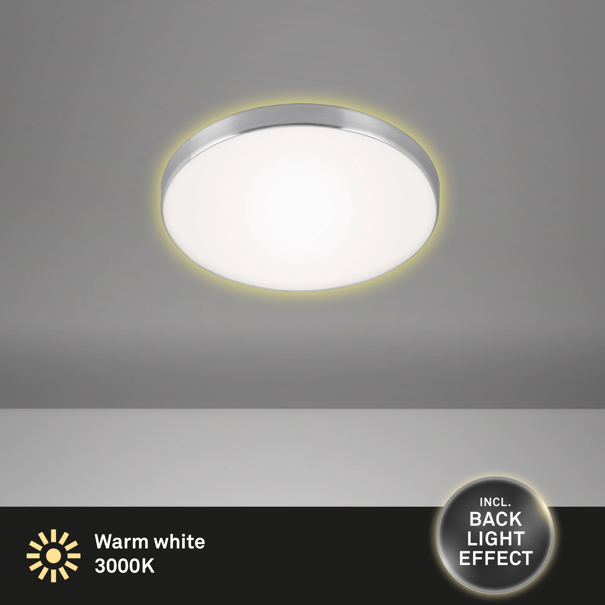 LED Deckenleuchte, Ø 28,5 cm, 12 W, Alu-Weiß