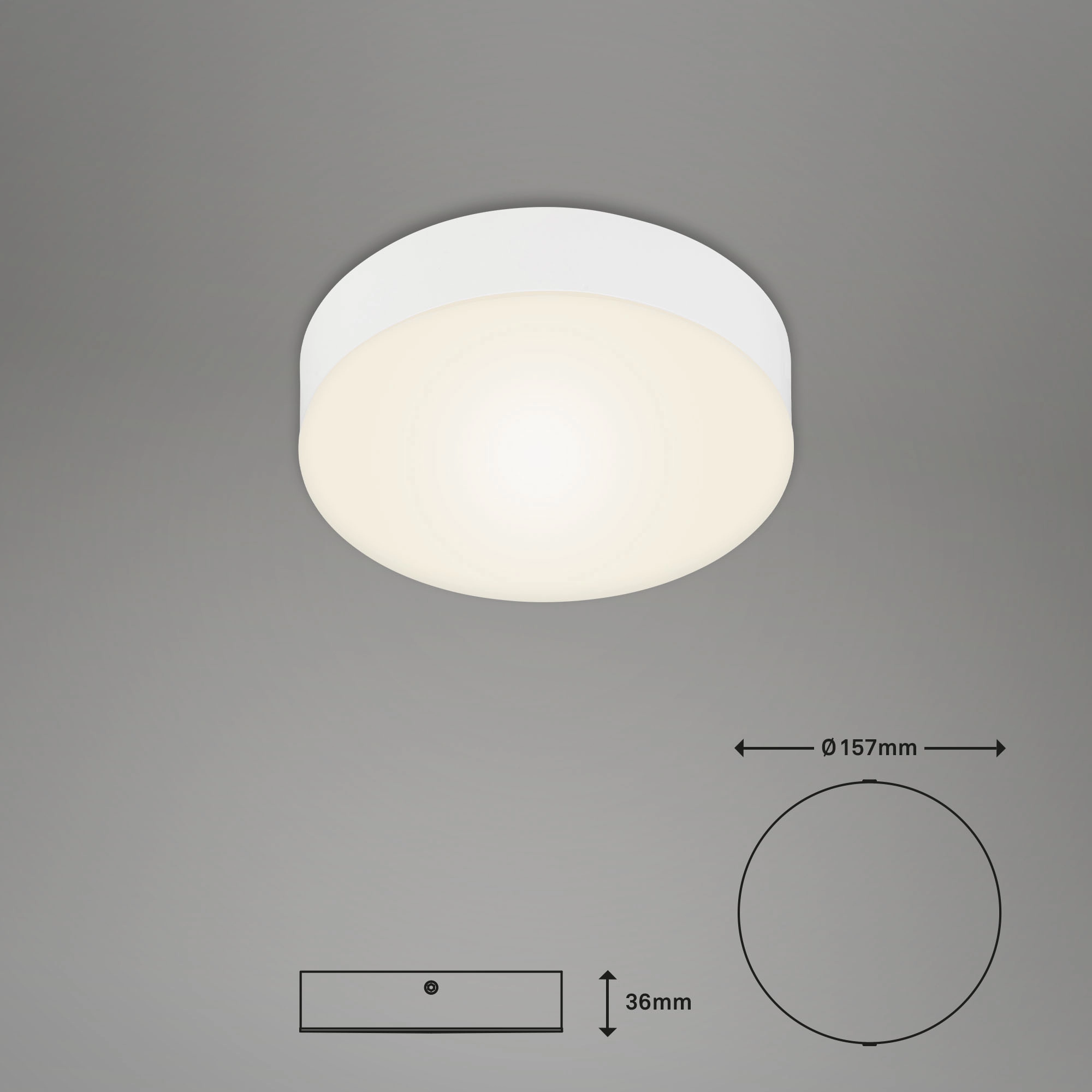 LED Deckenleuchte, Ø 15,7 cm, 11 W, Weiß