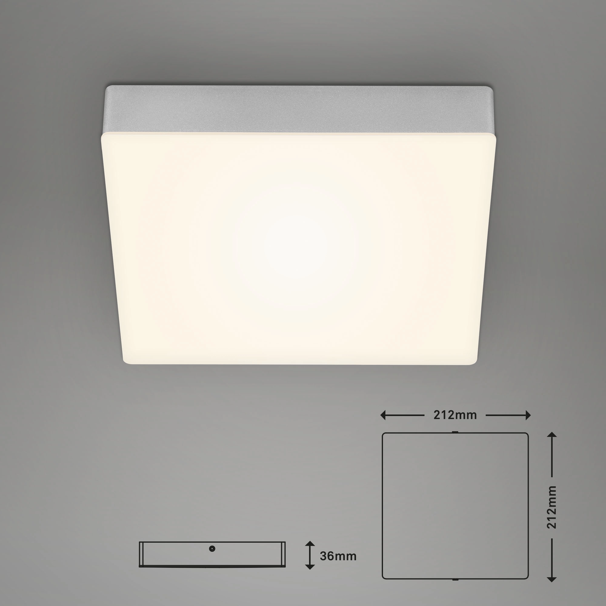 LED Deckenleuchte, 21,2 cm, 16 W, Silber