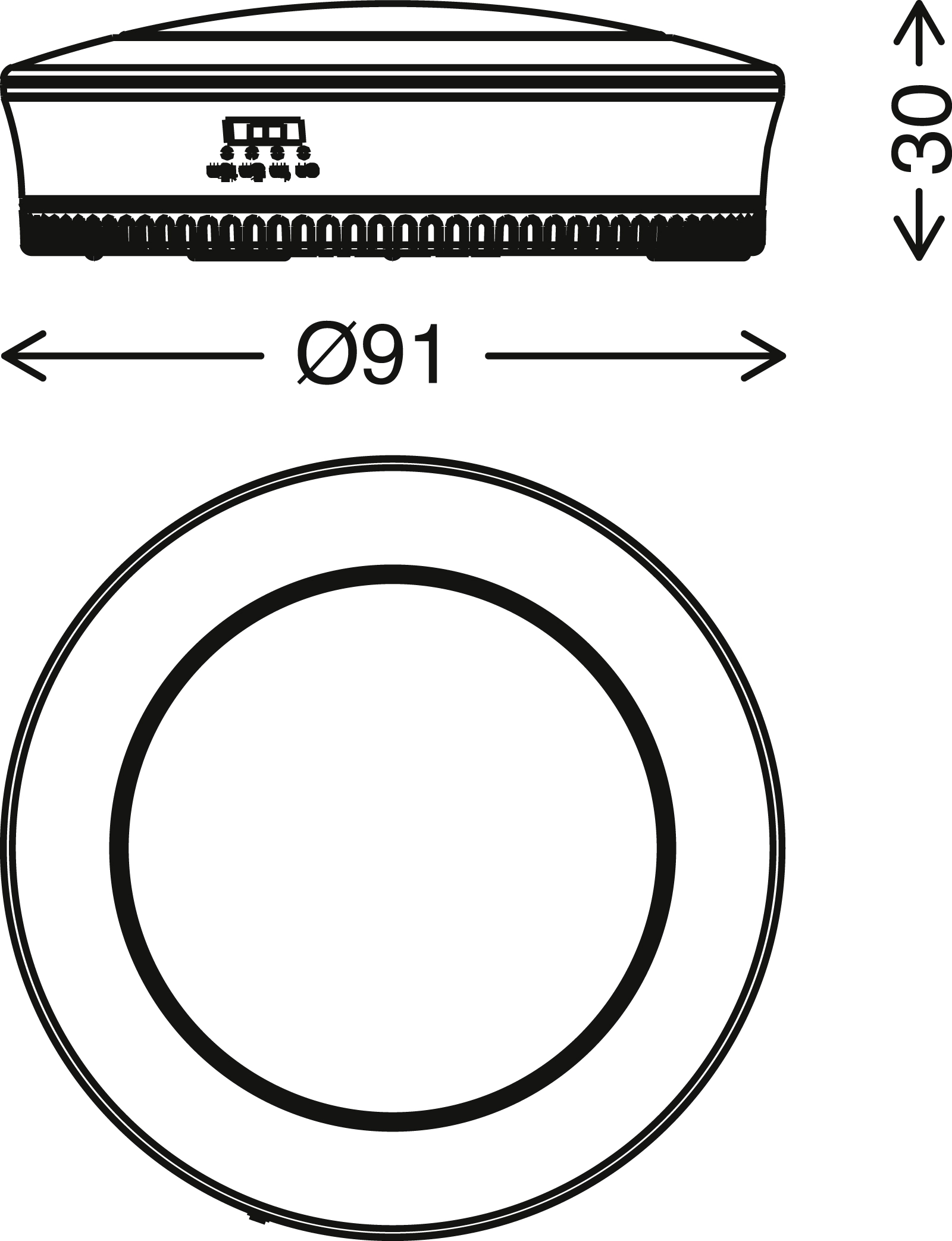 LED Push-Light, Ø 9,1 cm, 0,4 W, Weiß