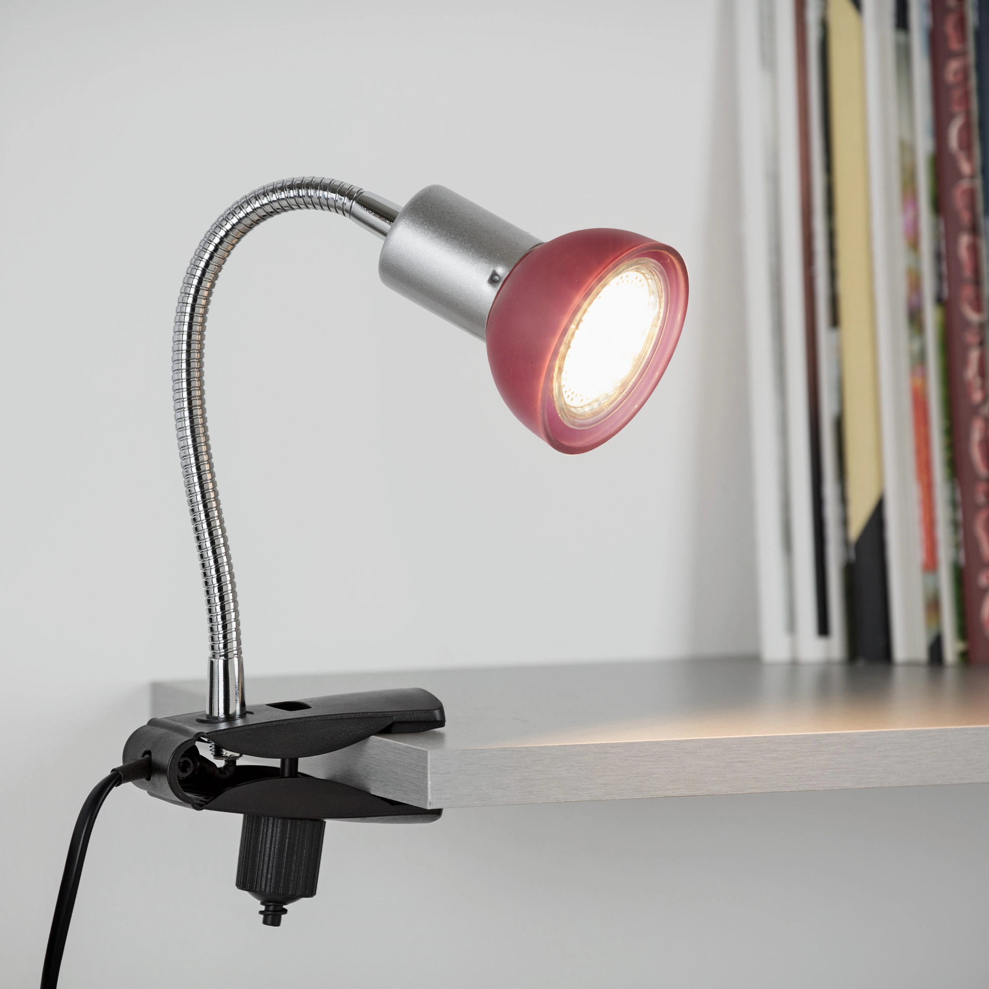 LED Klemmleuchte, 9 cm, 3 W, Titan-Rot