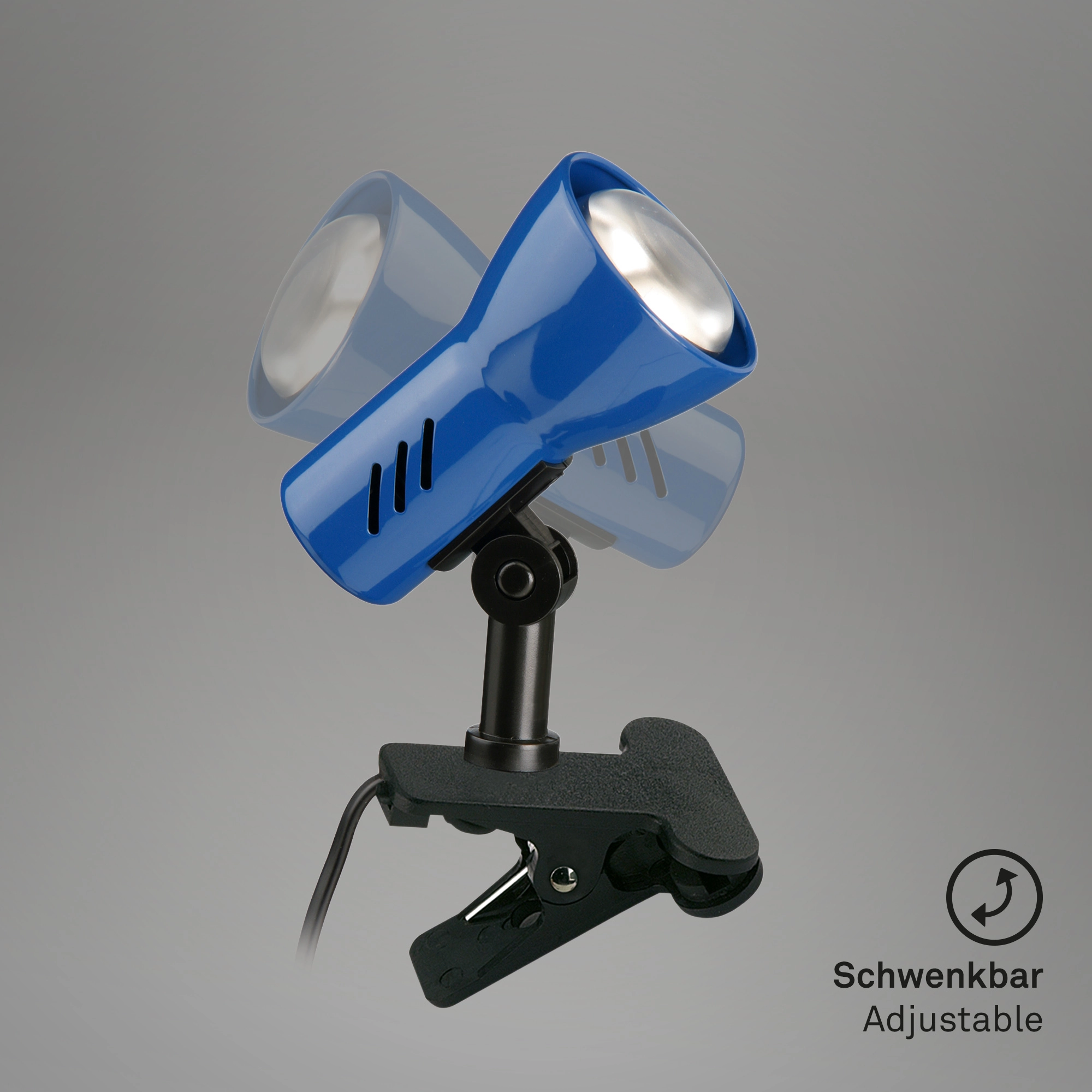 Klemmleuchte, 6,5 cm, max. 40 W, Blau