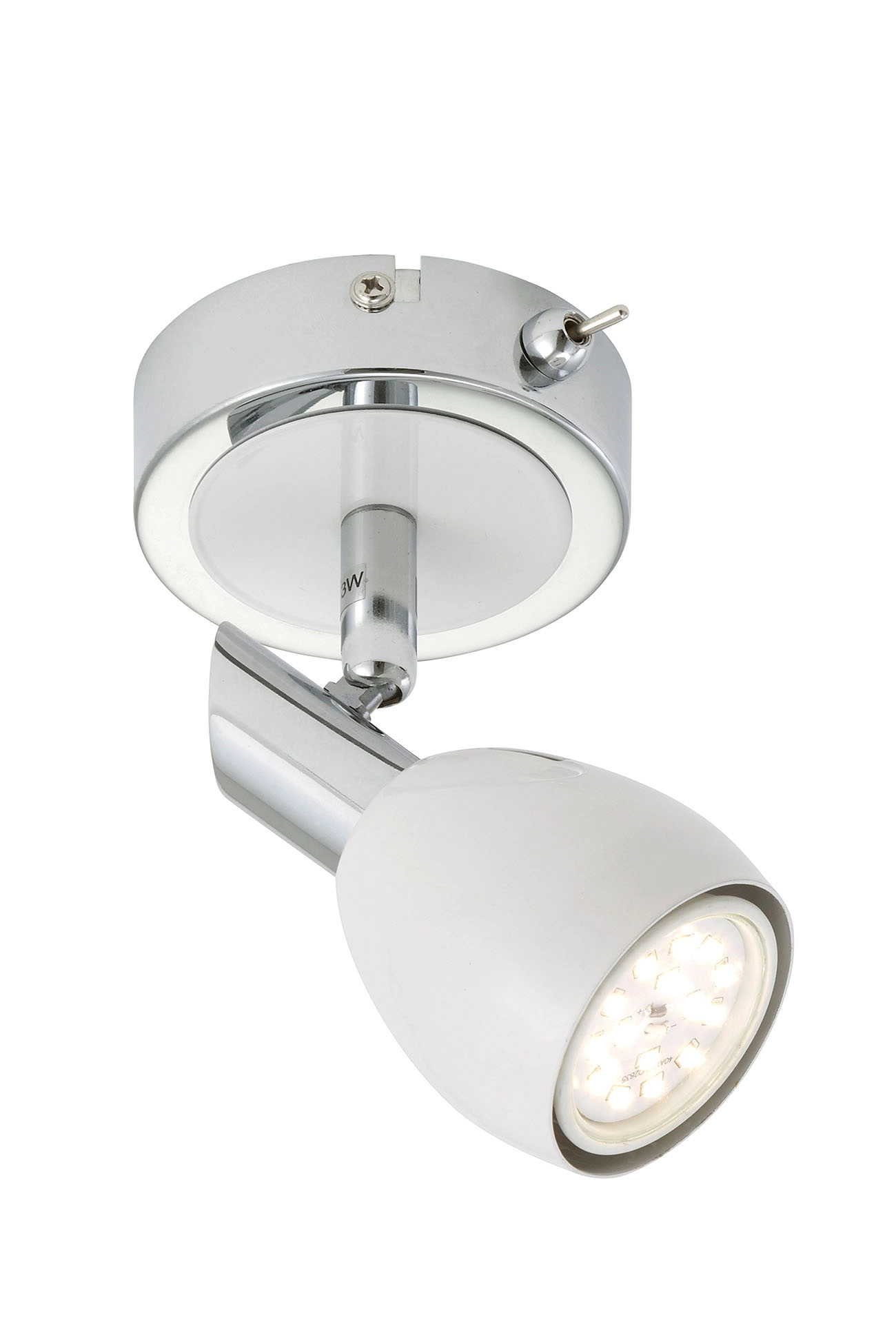 LED Spot Wandleuchte, Ø 8,5 cm, 5 W, Chrom-Weiß