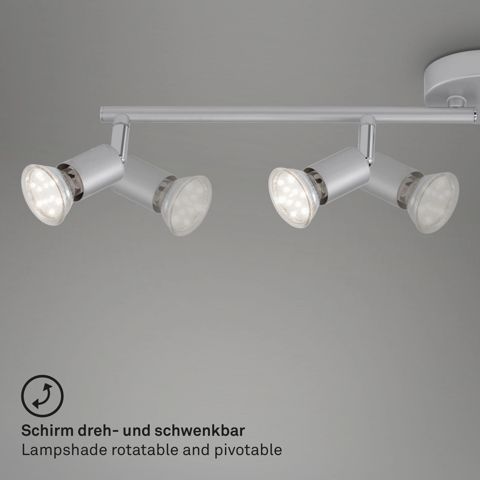 LED Spot Deckenleuchte, 60,5 cm, 12 W, Titan