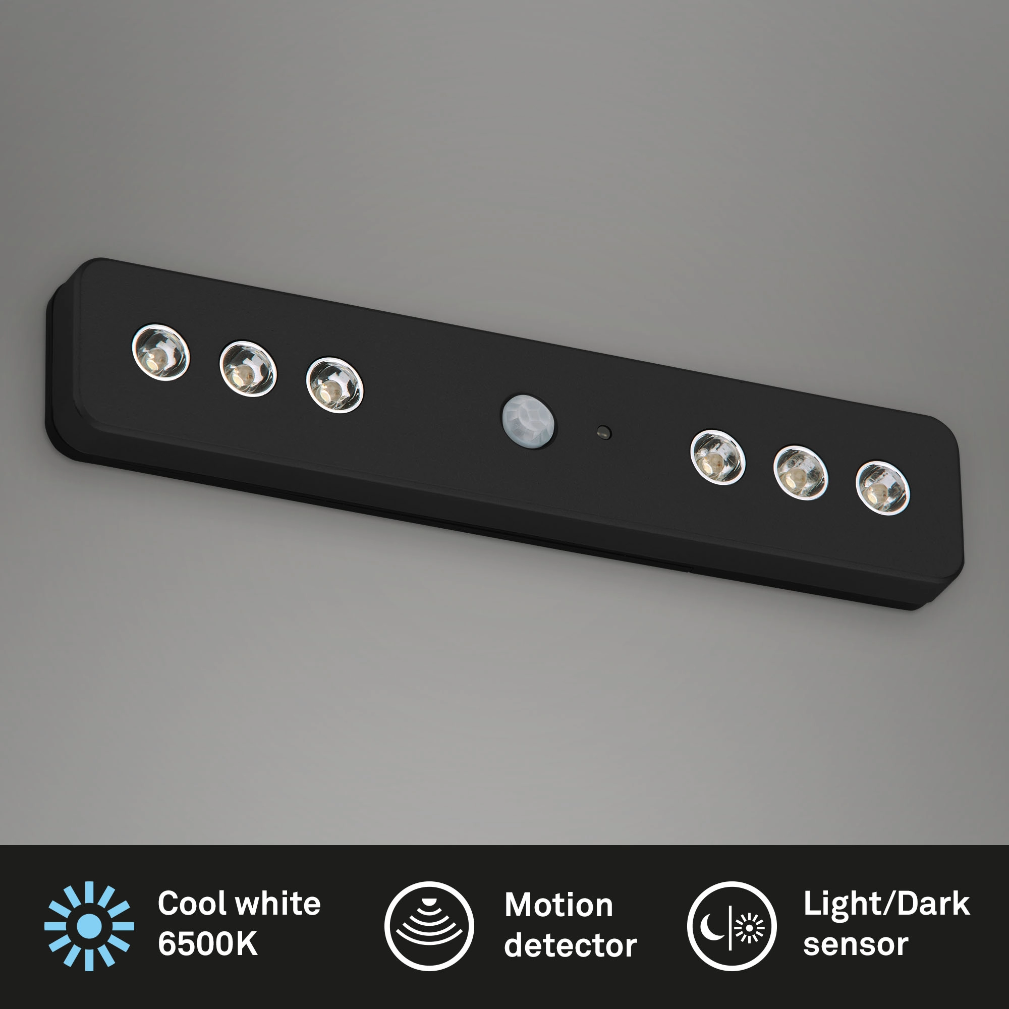 LED Unterbauleuchte, 21 cm, Sensor, 6x LED, schwarz