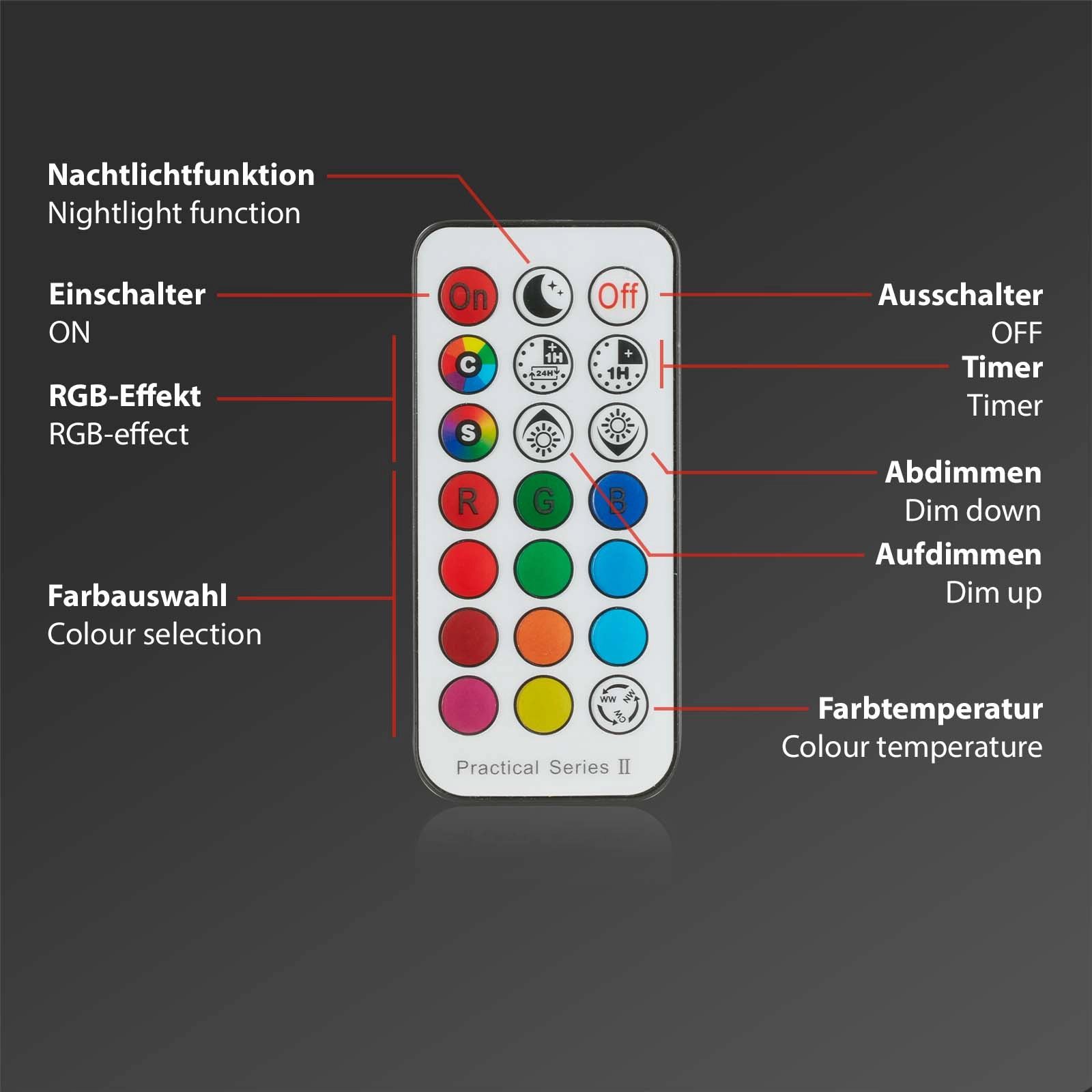 RGB-CCT LED Einbauleuchten-Set, Ø9,2 cm, 3x LED, 4,8 W, 450 lm, weiß