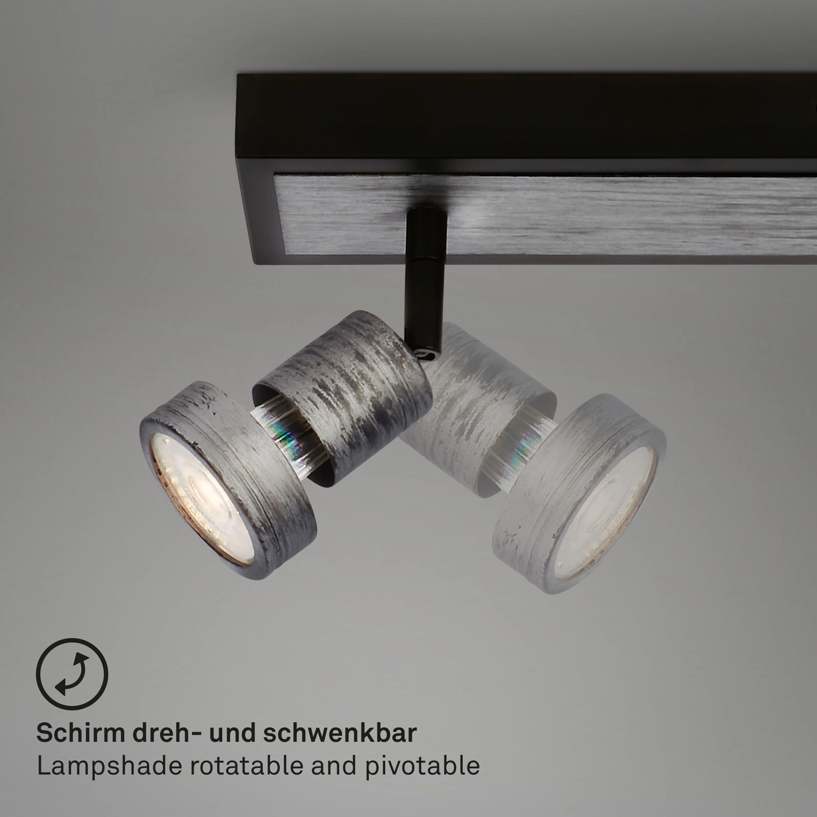 LED Spotleuchte, 64 cm, 4x GU10, 4,9 W, 460 lm, antik-silber