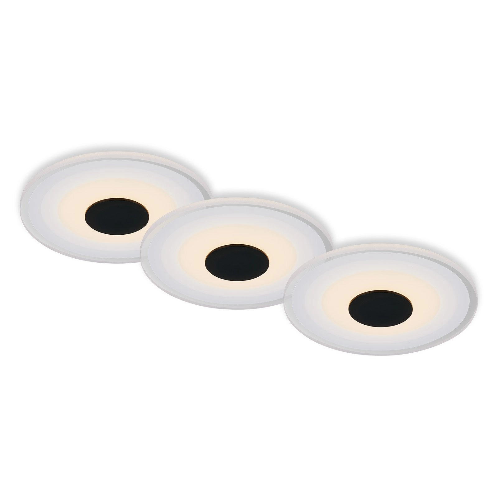 LED Einbauleuchte, Ø12 cm, 3x LED, 6 W, 650 lm, schwarz