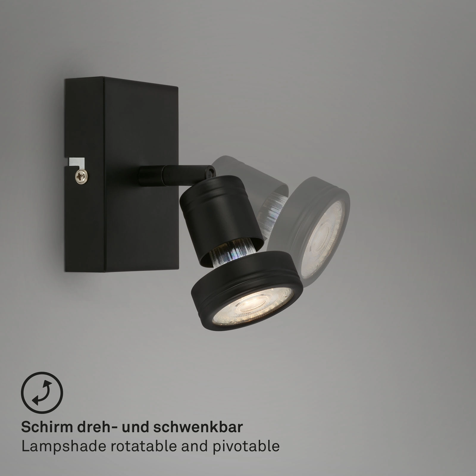 LED Spotleuchte, 10 cm, 1x GU10, 4,9 W, 460 lm, schwarz