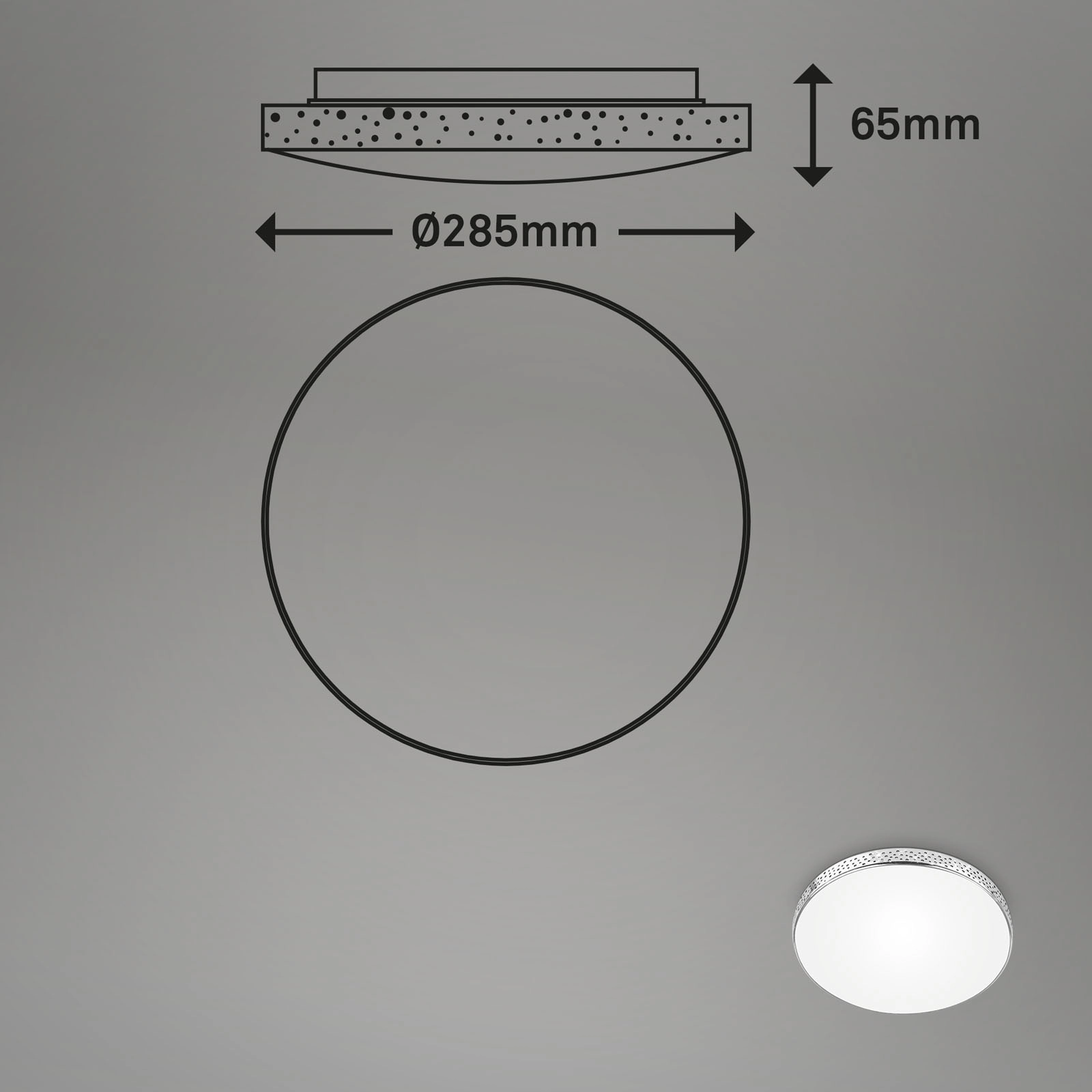 LED Deckenleuchte, Ø 28,5 cm, LED-Modul, 12,5W, 1300 lm, weiß-chrom