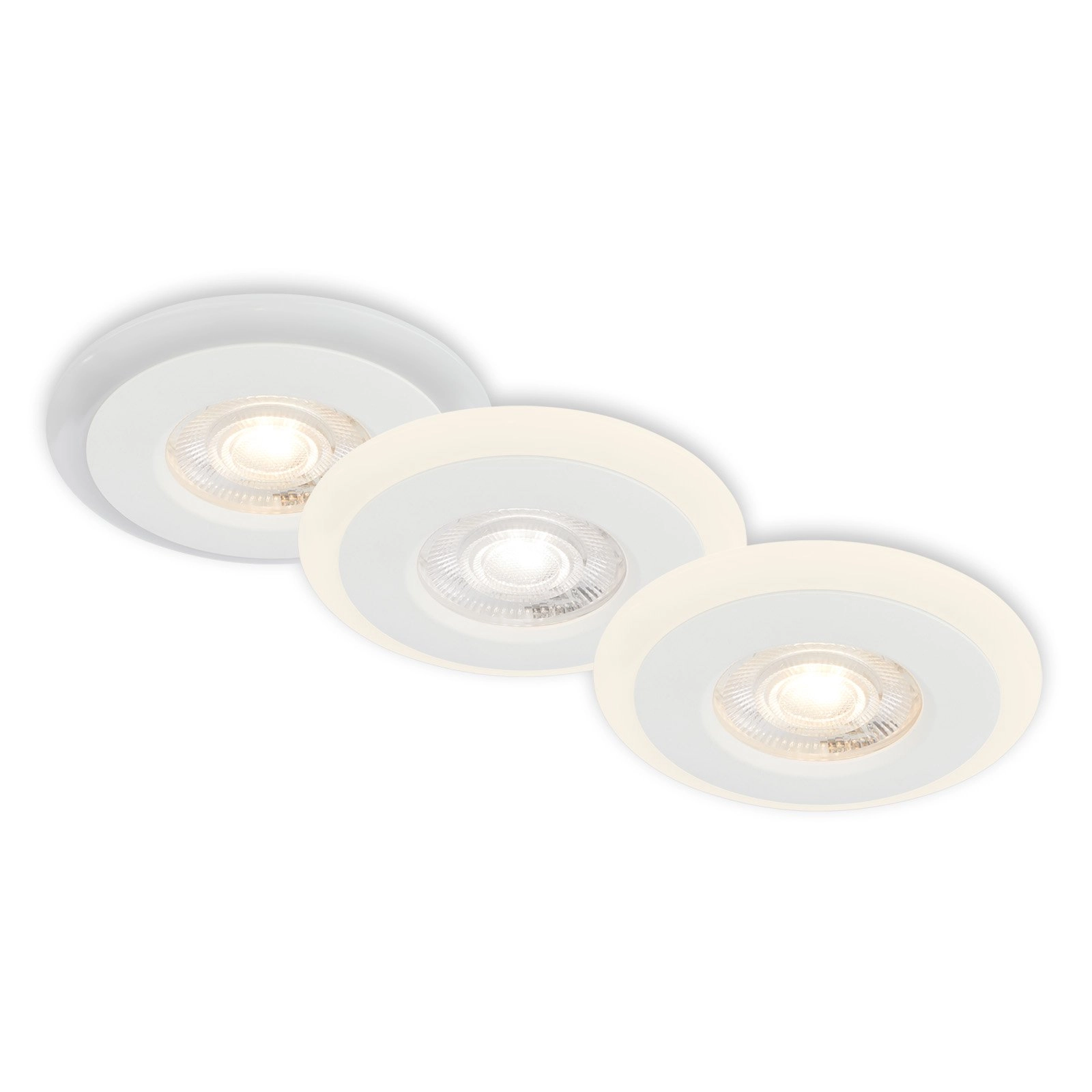 LED Einbauleuchten-Set, Ø8,4 cm, 3x LED, 5 W, 460 lm, weiß