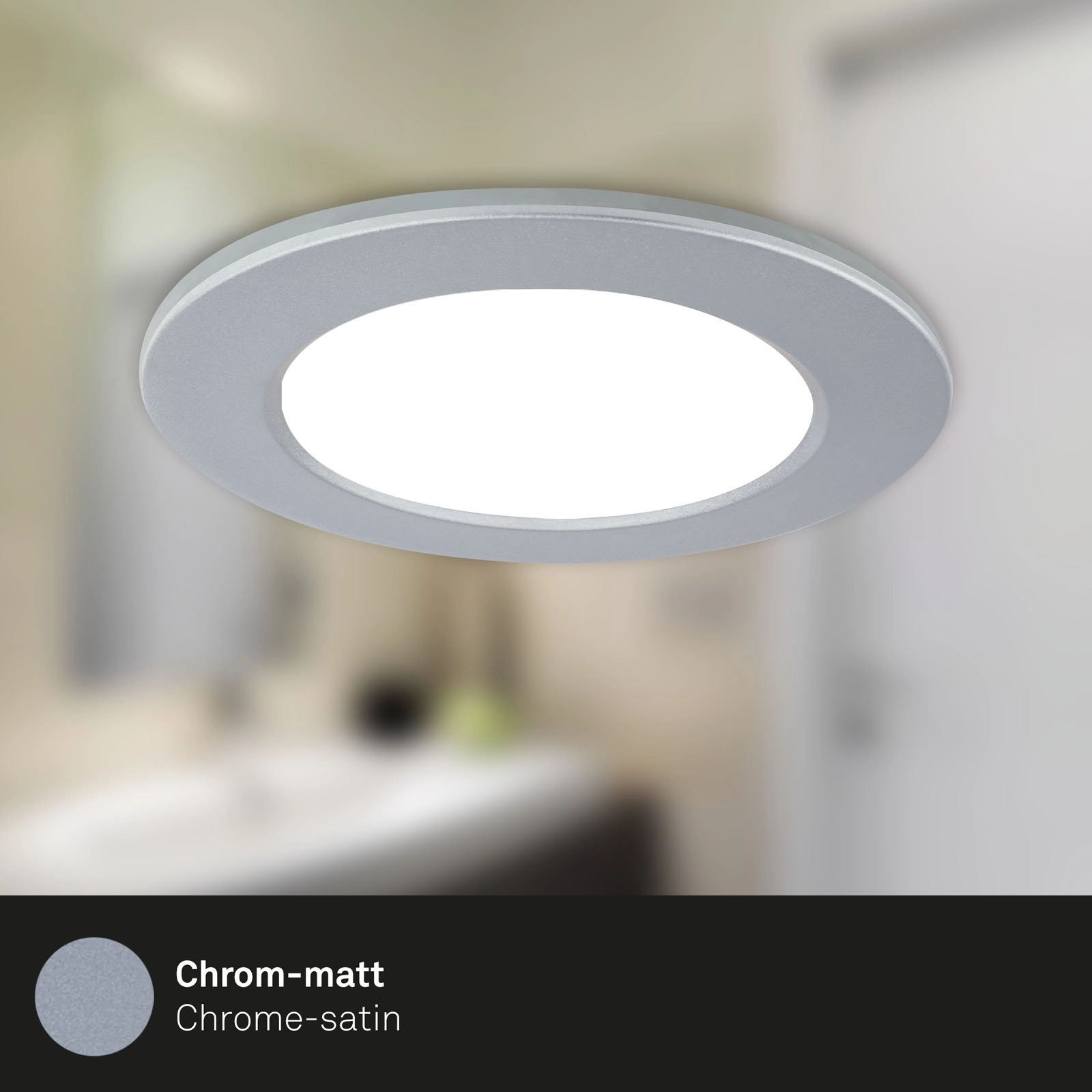 RGB-CCT LED Einbauleuchten-Set, Ø9,2 cm, 3x LED, 4,8 W, 450 lm, chrom-matt