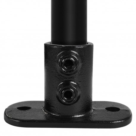 Rohrverbinder | Fussplatte Oval  - Typ 12D - 42,4 mm (Schwarz) | Temperguss | KLEMP