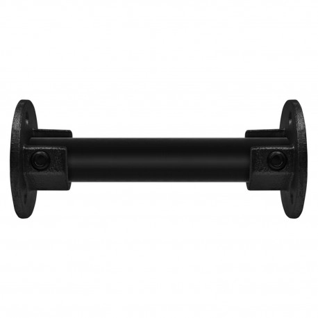 Rohrverbinder | Runde Fußplatte mit Einlage (Satz) - Typ 15B - 26,9 mm (Schwarz) | Temperguss | KLEMP