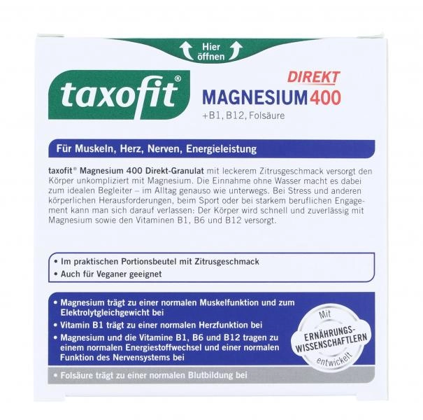 Taxofit Magnesium 400+b1+b6+b12+folsÃ¤ure 800 Granulat