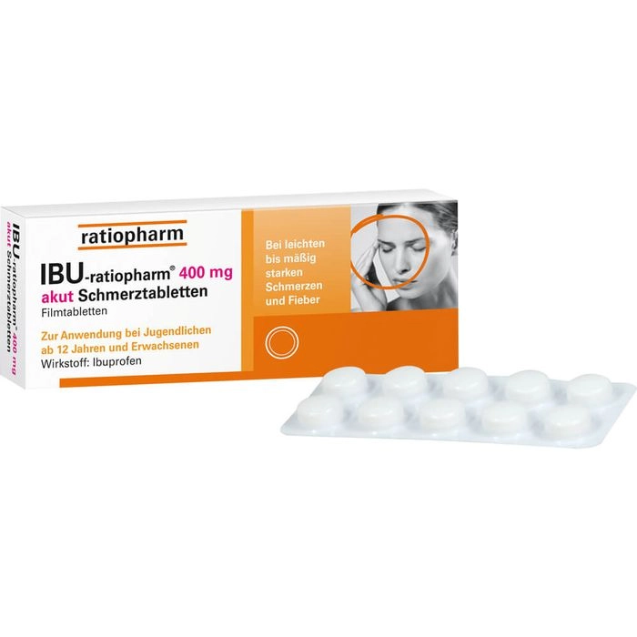 IBU-RATIOPHARM 400 mg akut Schmerztbl.Filmtabl. 20 St.