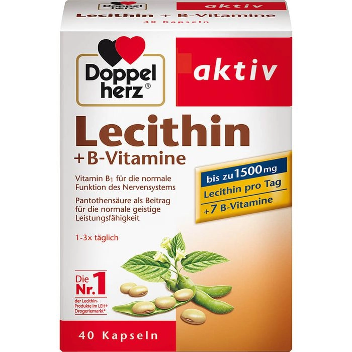 DOPPELHERZ Lecithin+B-Vitamine Kapseln 40 St.