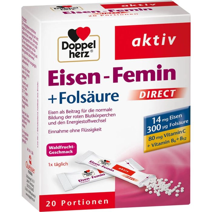 DOPPELHERZ Eisen-Femin DIRECT Pellets 20 St.