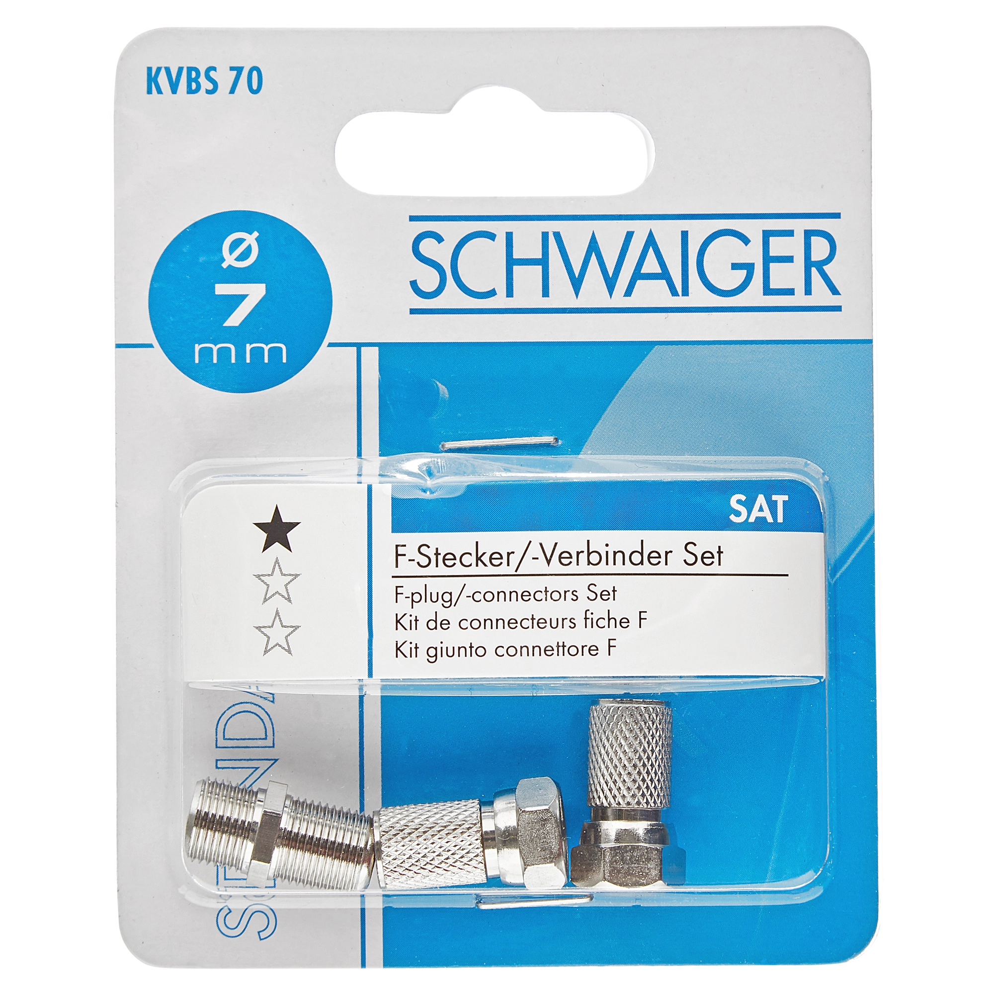 Schwaiger F-Verbinder-Set Ø 6,8 - 7 mm 3-tlg.