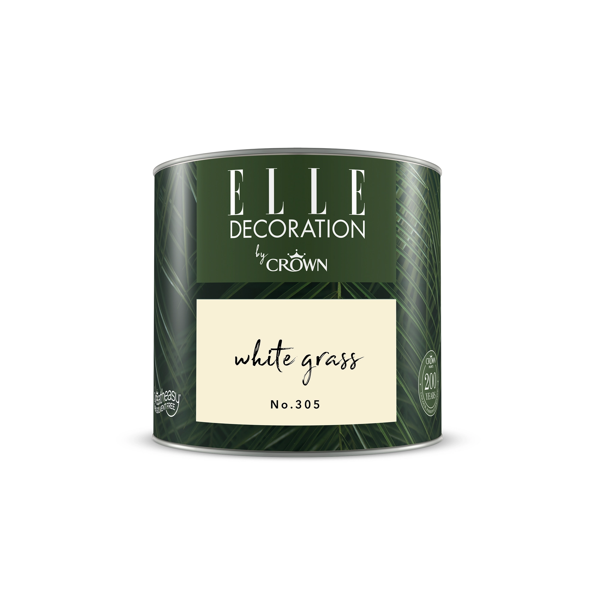 ELLE Decoration by Crown Wandfarbe 'White Grass No. 305' gelb matt 125 ml