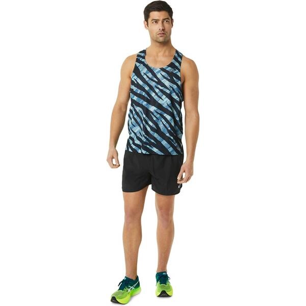 Asics Ventilate Actibreeze Singlet AOP ärmelloses T-Shirt Blau, Größe L