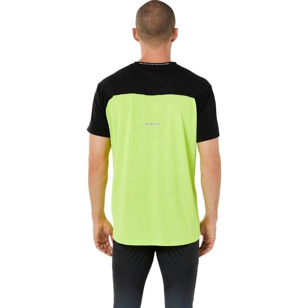 Asics Race SS TOP T-Shirt Kurzarm gelb schwarz SS22, Größe S