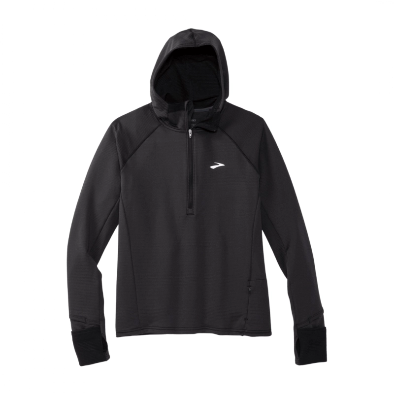 Thermal Hoodie Brooks Notch Schwarz Frau, Größe S