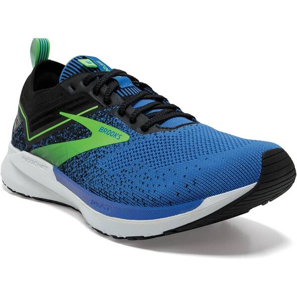 Brooks Ricochet 3 Dämpfungsschuhe Blau Grün Schwarz AW21, Größe 44,5 - EUR