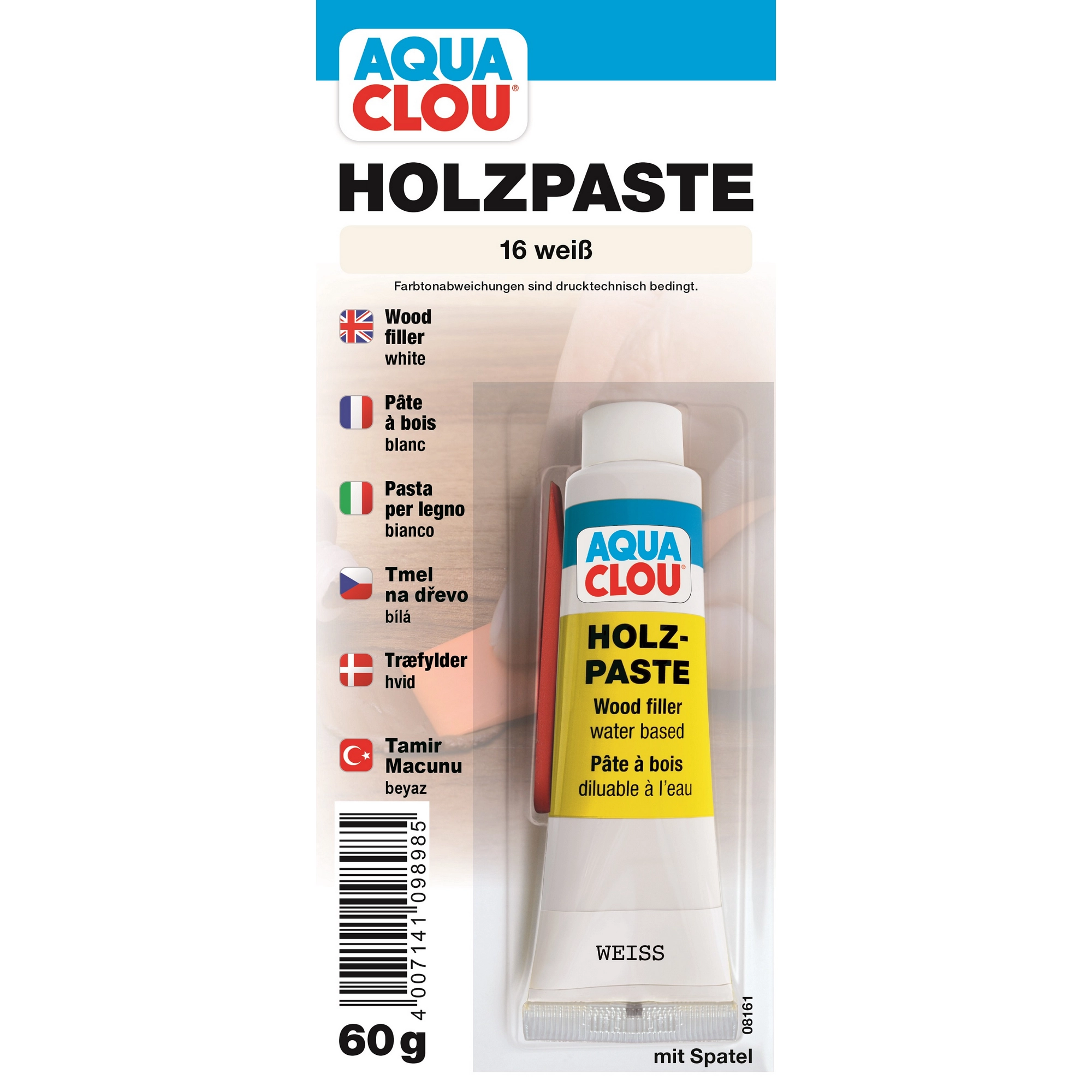 Clou Holzpaste "Aqua" weiß 50 g