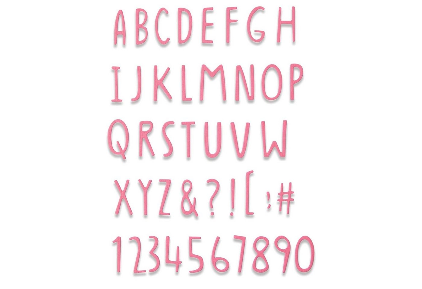 Sizzix Motivschablone »Hand Drawn Alphabet«, 42 Teile