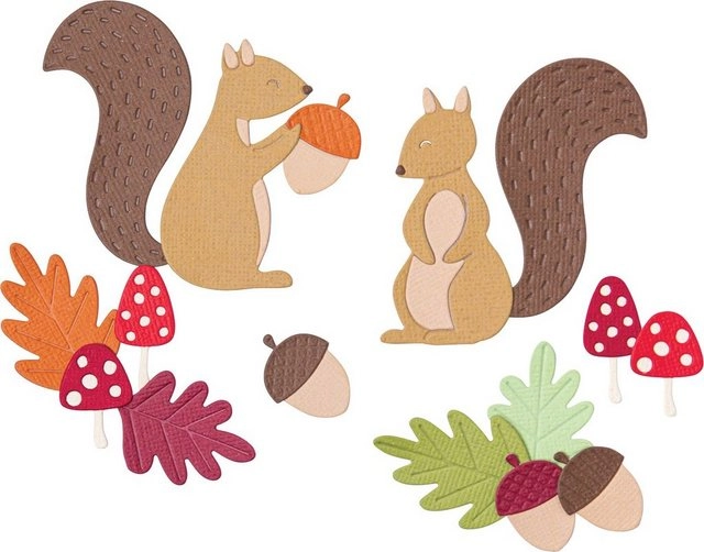Sizzix Motivschablone »Thinlits Harvest Squirrels«, 8 Teile